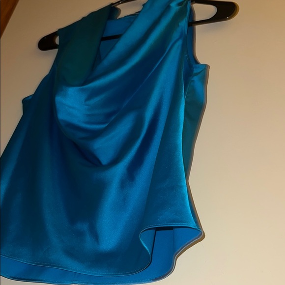 Calvin Klein Elegant Blue Satin Sleeveless Top - Picture 5 of 5